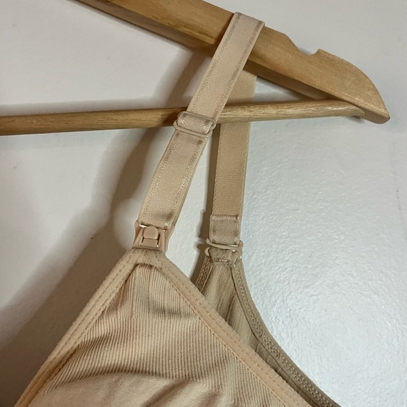 Beige Wireless Nursing Bra – Large | Adjustable, Soft & Supportive - Picture 10 of 11
